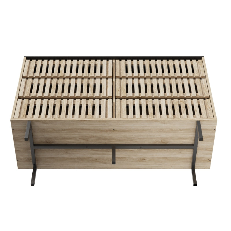Fluted,Bedroom Storage Cabinet,Six drawer storage,Large Capacity,Modern Minimalist Drawer Cabinet,Two-tone Design