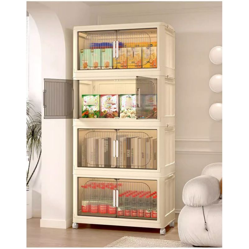Modern Folding Closet Storage Cabinet with Wheels