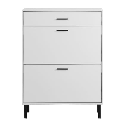 Modern Shoe Cabinet for Entryway with 2 Flip Drawers