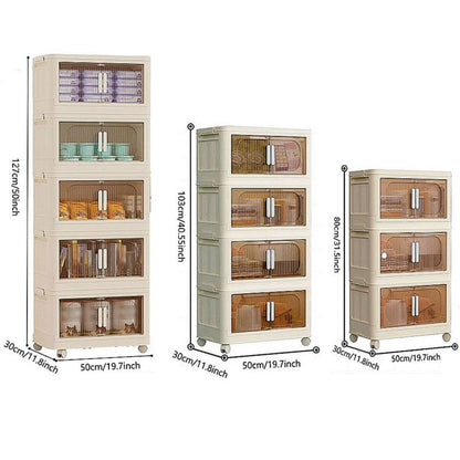 Modern Folding Closet Storage Cabinet with Wheels