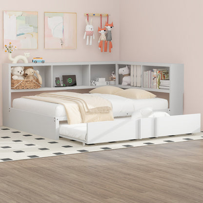 Modern Metal Daybed w/ Trundle, Guest Room Storage & USB