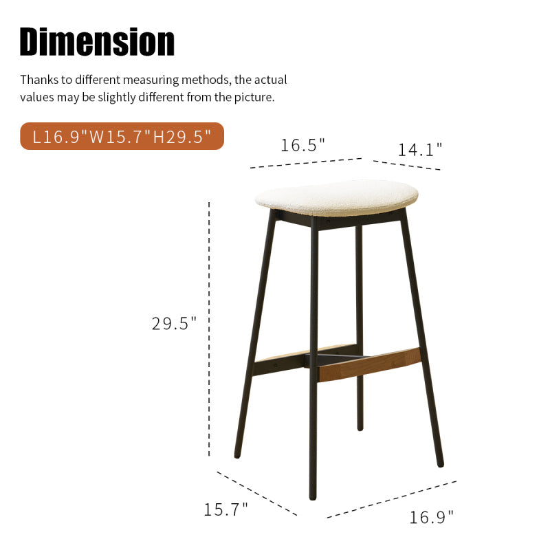 Modern Backless Bar Stools Set of 2 Padded for Kitchen