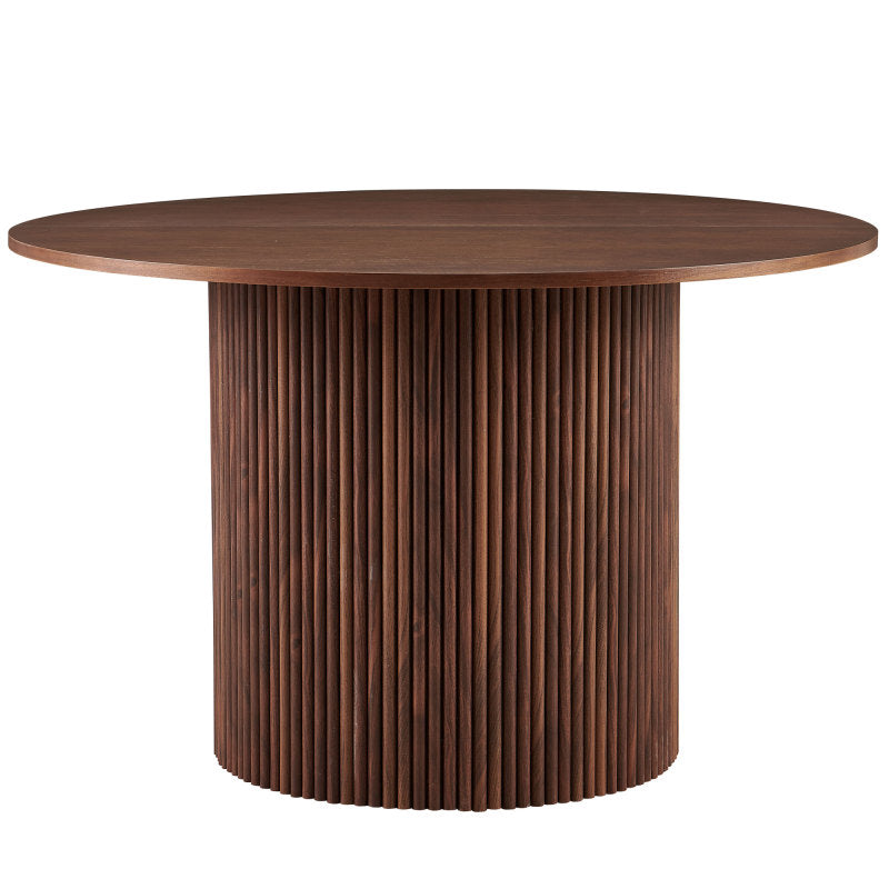 Modern Farmhouse 47-Inch Round Kitchen Table, Walnut Top