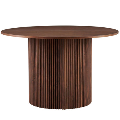 Modern Farmhouse 47-Inch Round Kitchen Table, Walnut Top