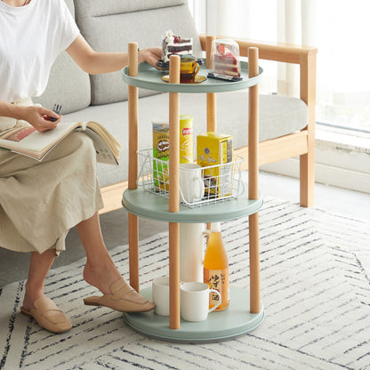 Modern 3-Tier Bookcase for Living Room, 360° Swivel