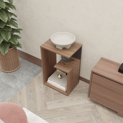 FM FURNITURE Vega Modern Side Table, Living Room Open Shelf