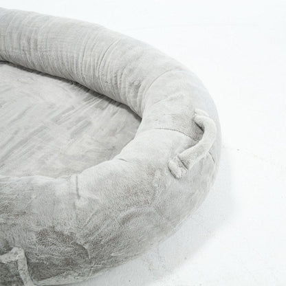 Human Dog Bed for Adult, Giant Extra Large Memory Foam Human Size Pet Bed for People, Fluffy Plush Dog Bed for Human with Storage Pocket  Cover Portable Handle Non-Slip Bottom