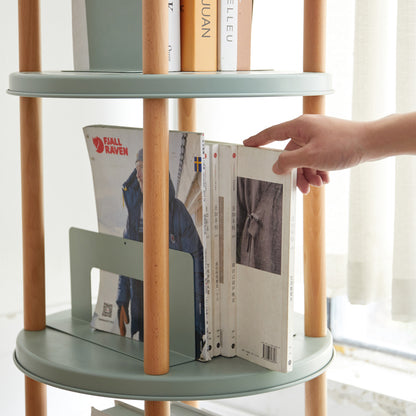 Modern 3-Tier Bookcase for Living Room, 360° Swivel