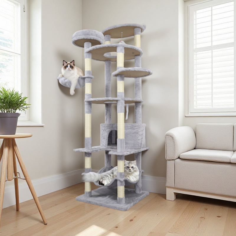 gray cat tree