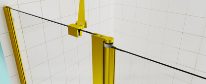 43 in. W * 58 in. H Frameless Folding Shower Doors for Bathtub, 1/4" (6mm) Thick SGCC Tempered Glass Door, Bathroom Pivot Tub Glass Door, Brushed Gold