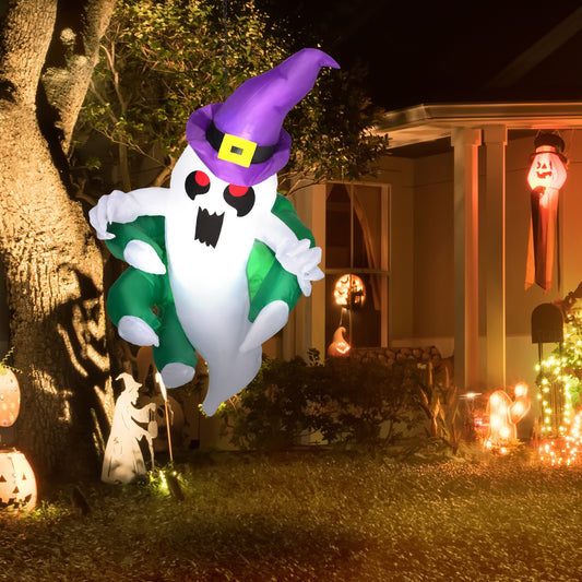 Outsunny Halloween LED Inflatable Window Ghost, 3.9 ft