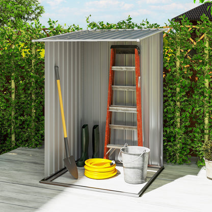 Outsunny Lean-To Garden Shed for Patio, Galvanized Steel
