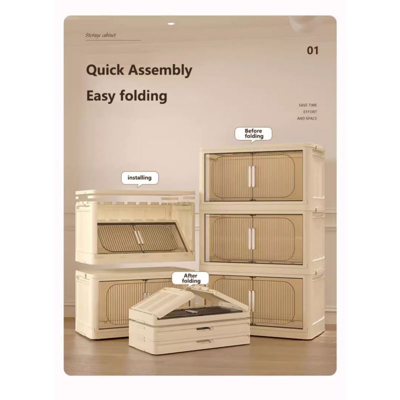 Modern Folding Closet Storage Cabinet with Wheels
