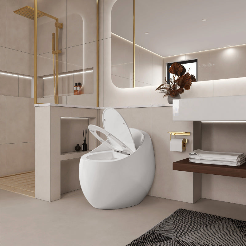 Modern Egg-Shape Bathroom Toilet, Water-Saving 1.28 GPF
