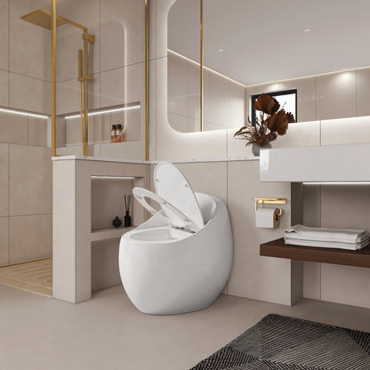 Modern Egg-Shape Bathroom Toilet, Water-Saving 1.28 GPF