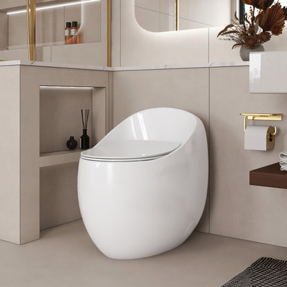 Modern Egg-Shape Bathroom Toilet, Water-Saving 1.28 GPF