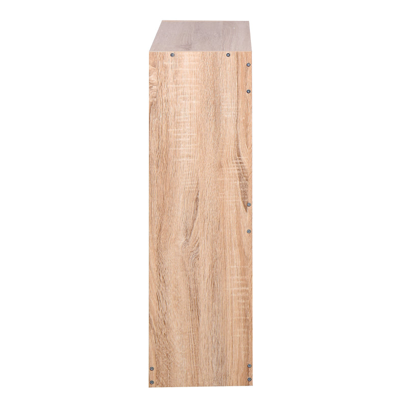 Modern Oak Shoe Cabinet for Entryway with Dual Flip Doors
