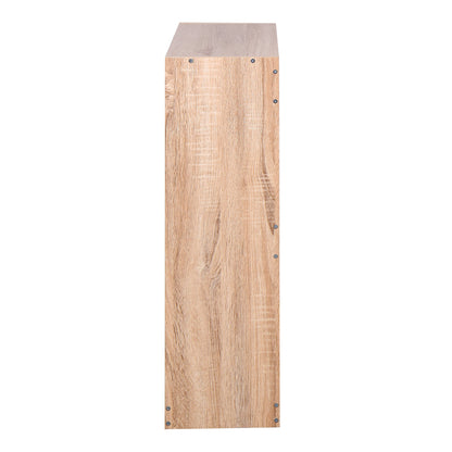 Modern Oak Shoe Cabinet for Entryway with Dual Flip Doors