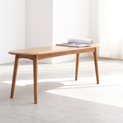 Natural Solid Oak Dining Bench for Dining Room