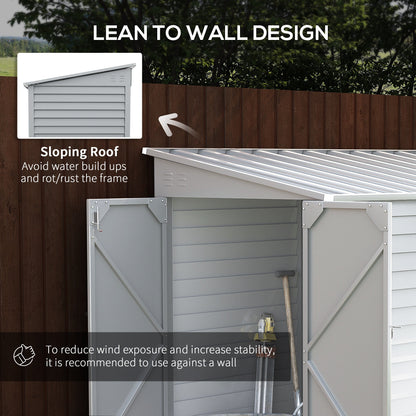 Outsunny White Metal Garden Shed, Lockable Yard Storage