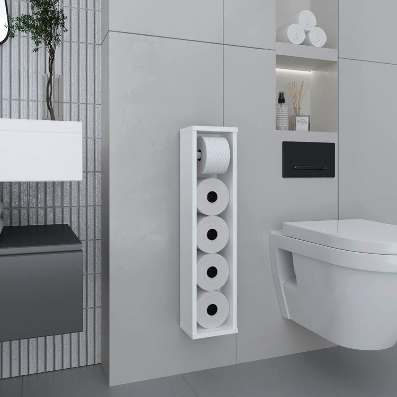 Bali Toilet Paper Holder Stand with Shelf, Bath Space Saver