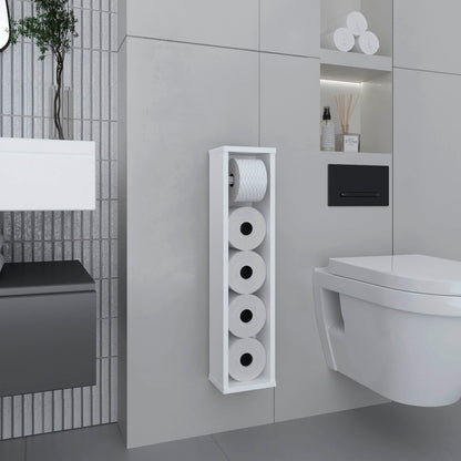 Bali Toilet Paper Holder Stand with Shelf, Bath Space Saver