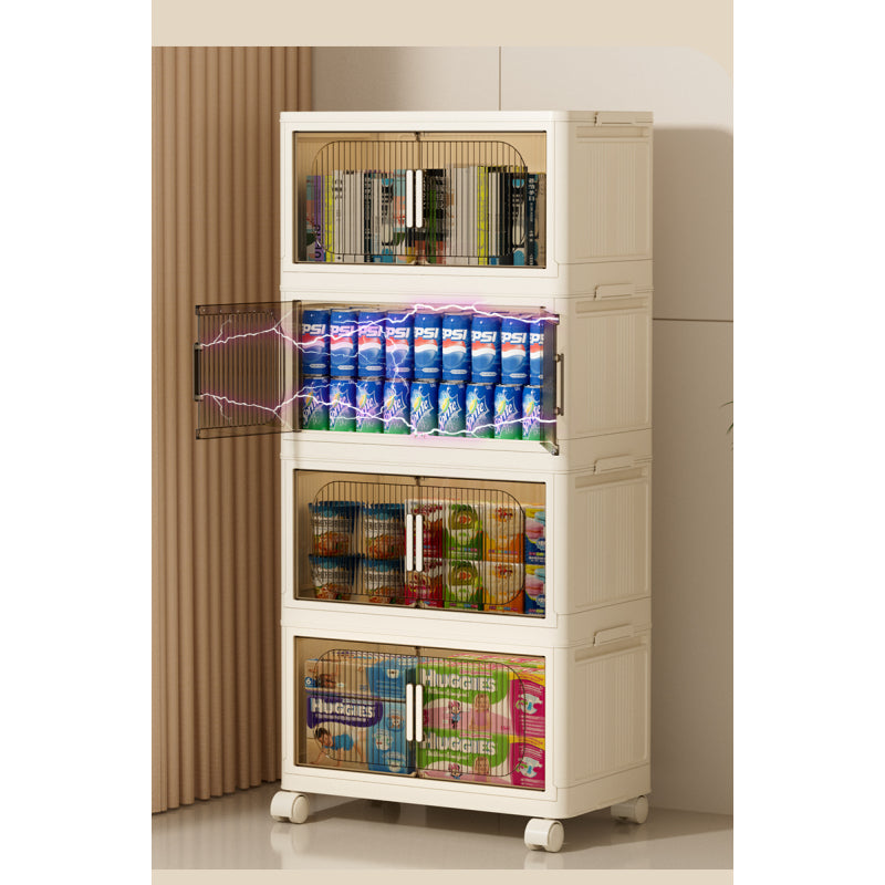 Modern Folding Closet Storage Cabinet with Wheels