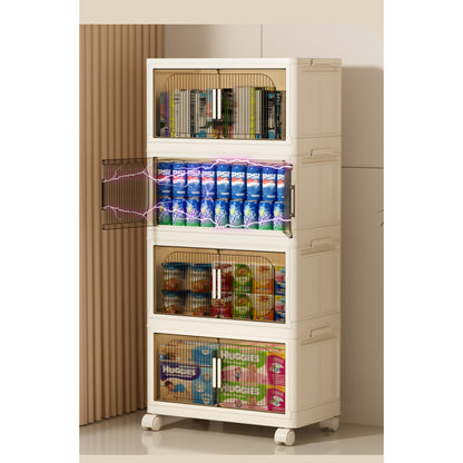 Modern Folding Closet Storage Cabinet with Wheels
