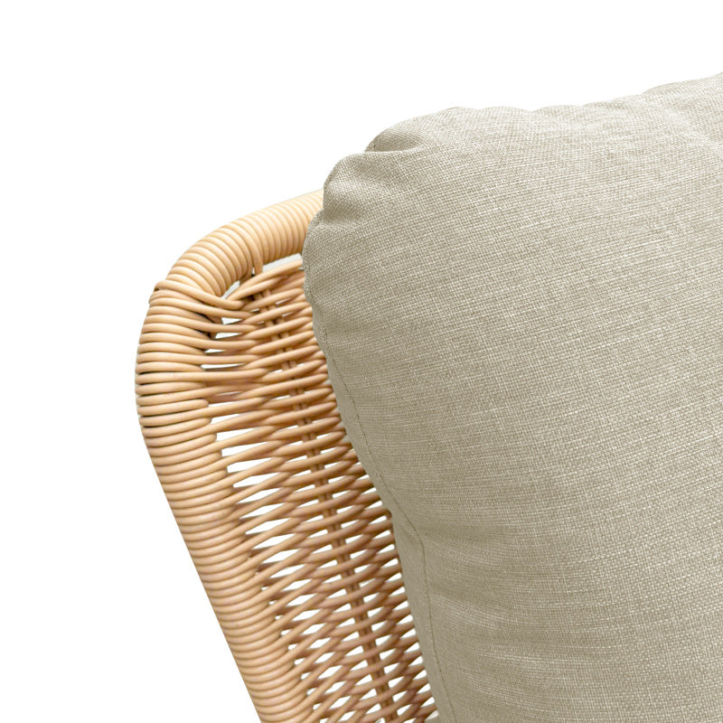 Modern Beige Wicker Rocker for Indoor/Outdoor, Soft Cushions