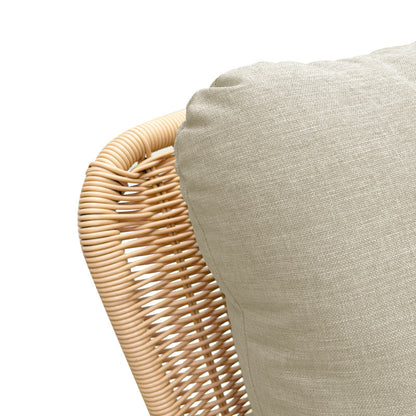 Modern Beige Wicker Rocker for Indoor/Outdoor, Soft Cushions