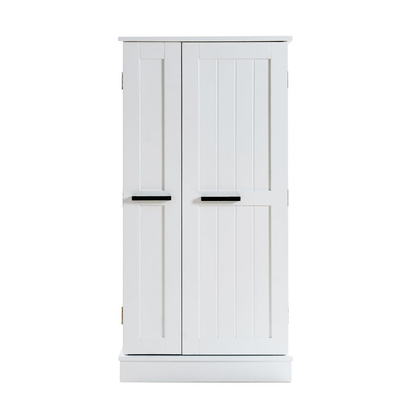 Kitchen Pantry Storage Cabinet,Freestanding Pantry Cabinet with Doors & Adjustable Shelves, Small Food Pantry Cabinet for Kitchen,Dining Room Craft Room (White)