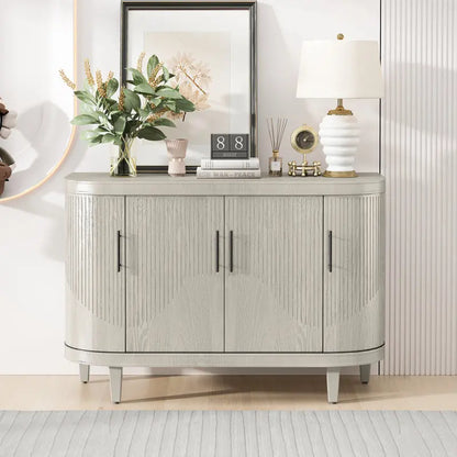 Modern 47" Solid + Manufactured Wood Sideboard Cabinet, Champagne
