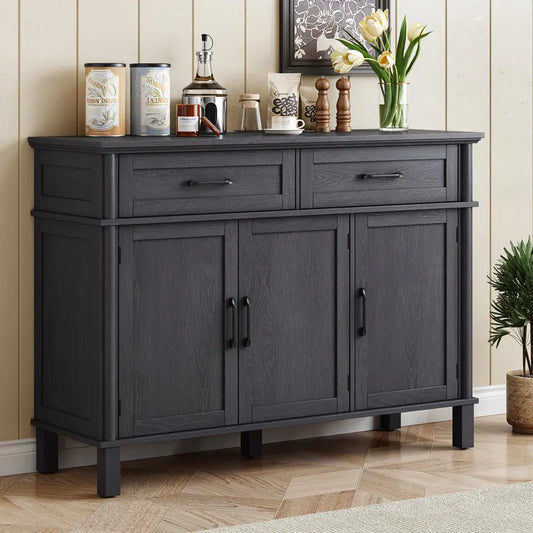 Modern Manufactured Wood (MDF) Sideboard Cabinet, Black
