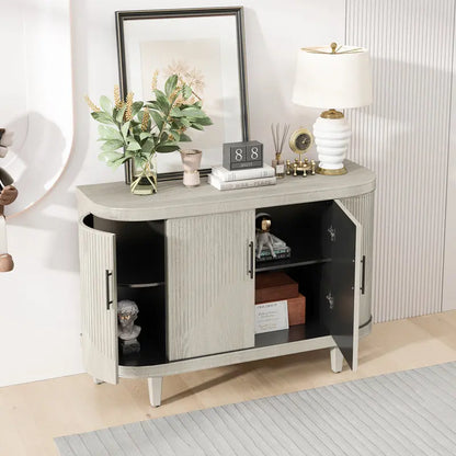 Modern 47" Solid + Manufactured Wood Sideboard Cabinet, Champagne