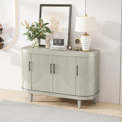 Modern 47" Solid + Manufactured Wood Sideboard Cabinet, Champagne