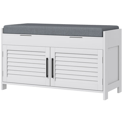 HOMCOM Modern Entryway Shoe Bench, Cushioned Seat & Storage