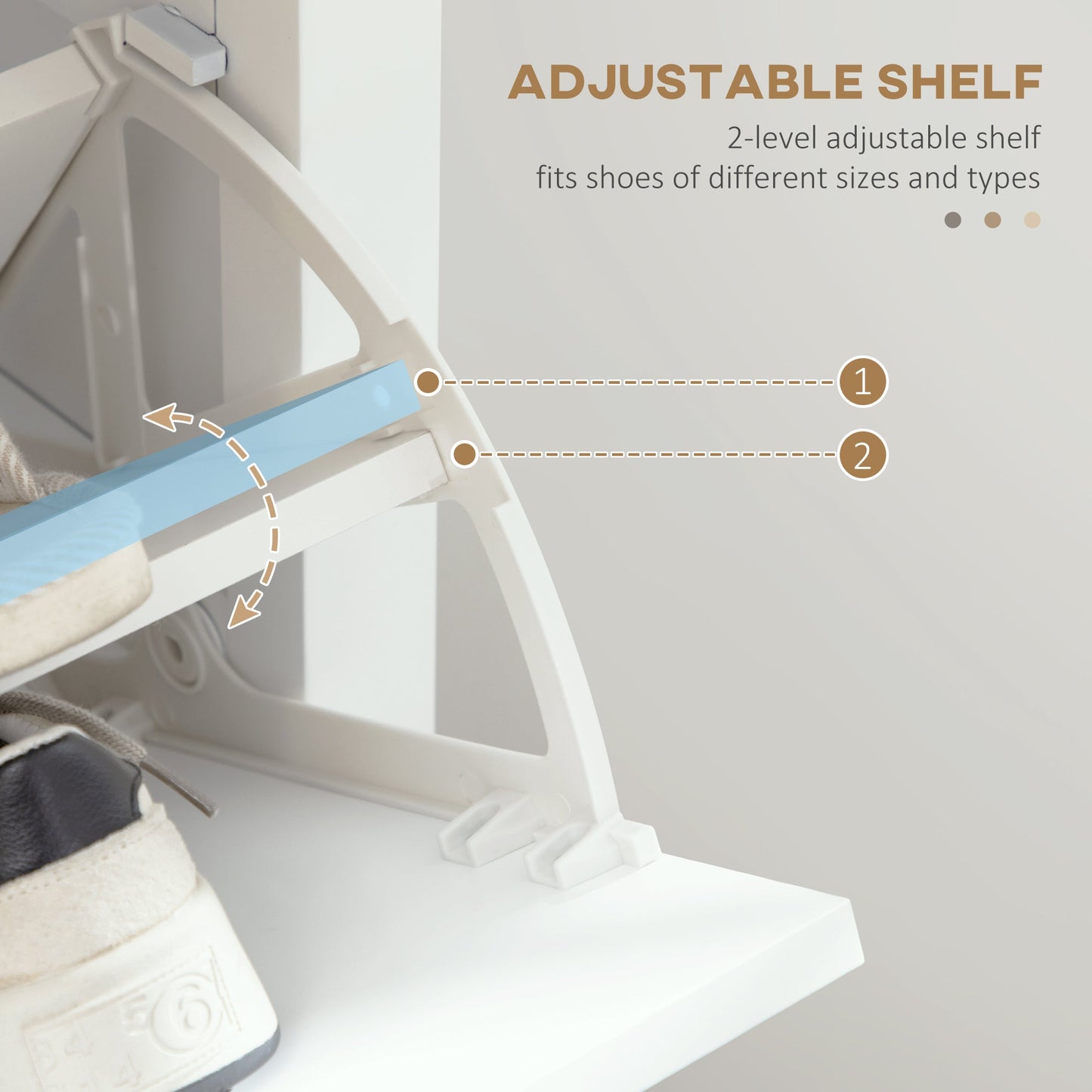 HOMCOM Modern Shoe Cabinet for Entryway with 2 Flip Drawers