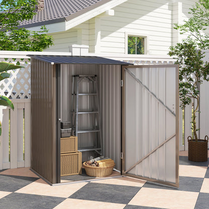 Outsunny Lean-To Patio Shed, Lockable Galvanized Steel