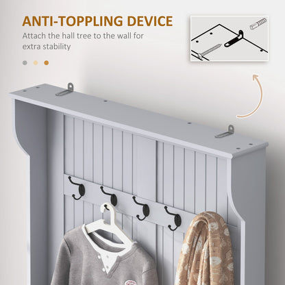 HOMCOM Modern Hall Tree Bench for Entryway, 3-in-1 Storage