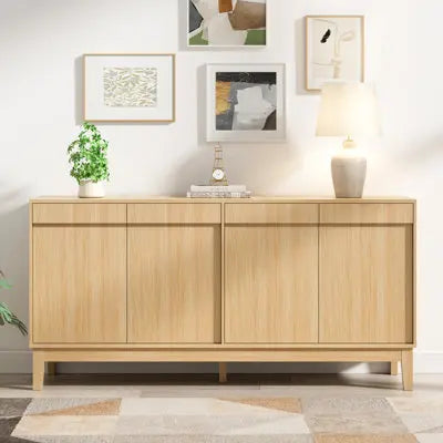 Modern Manufactured Wood (MDF) Sideboard Cabinet, Natural