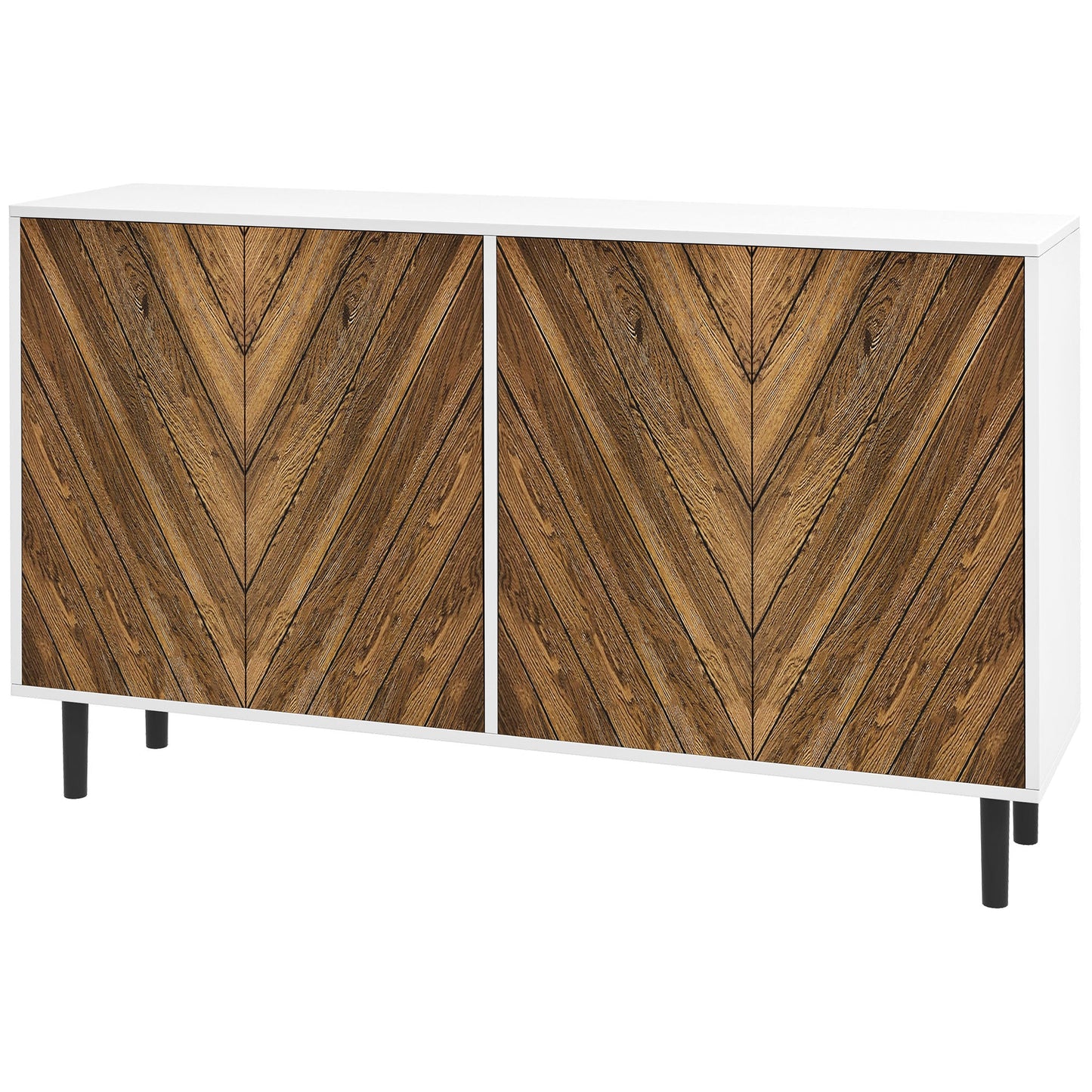 HOMCOM Mid-Century Sideboard for Dining, Chevron Doors