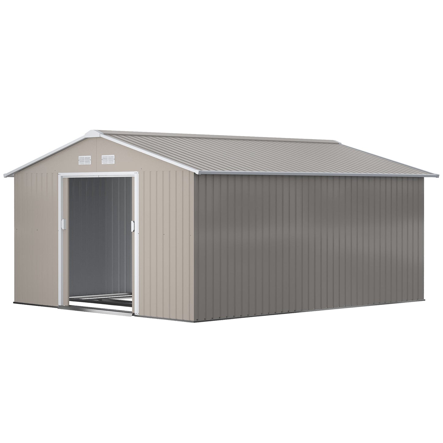 Outsunny Metal Garden Storage Shed with Double-Locking Doors