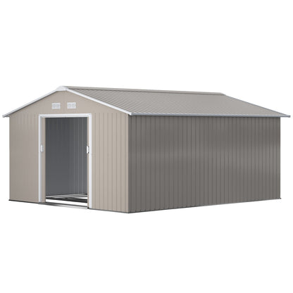 Outsunny Metal Garden Storage Shed with Double-Locking Doors