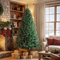 HOMCOM 7.5 ft Artificial Christmas Tree, Norway Spruce Tree, Hinged Xmas Tree with Metal Stand