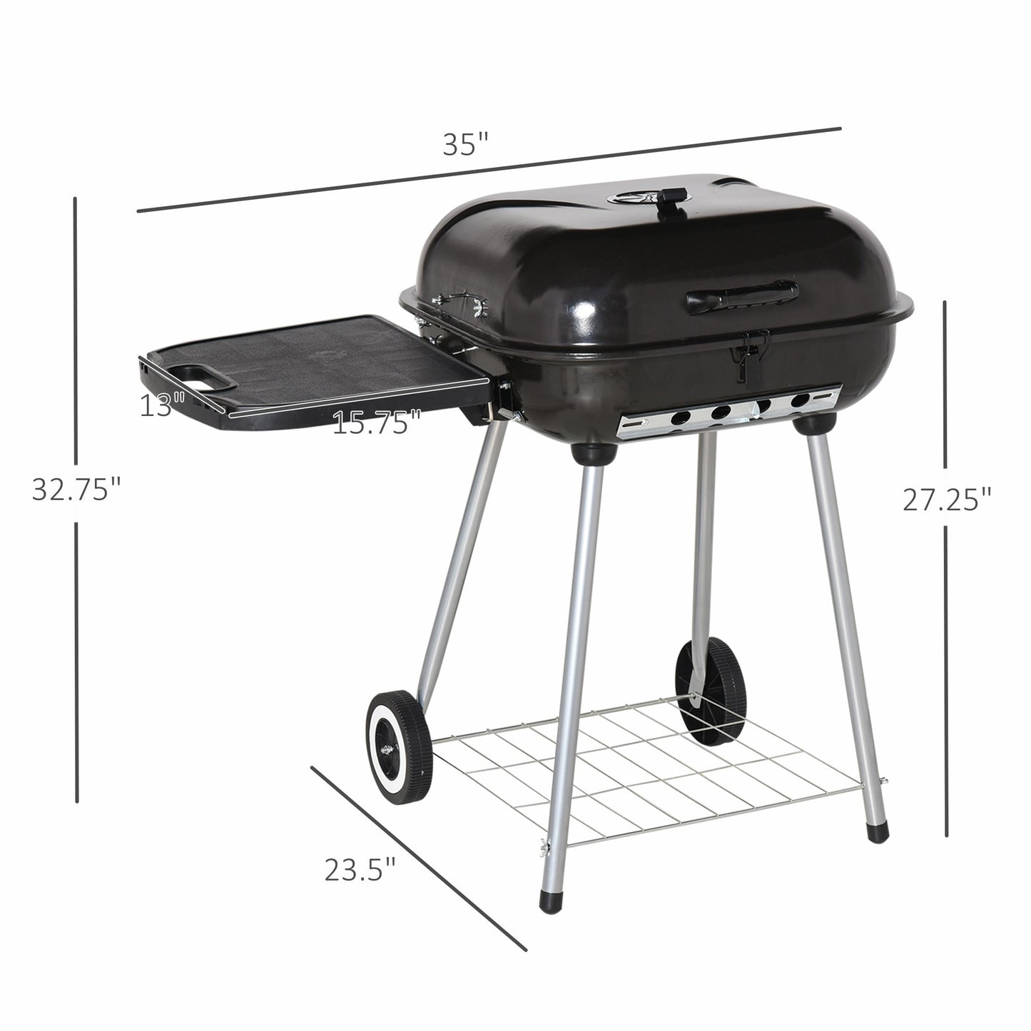 Outsunny Classic 22-Inch Charcoal Grill for Patio with Tray