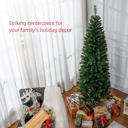 HOMCOM Pencil Artificial Christmas Tree, Indoor, 618 Tips