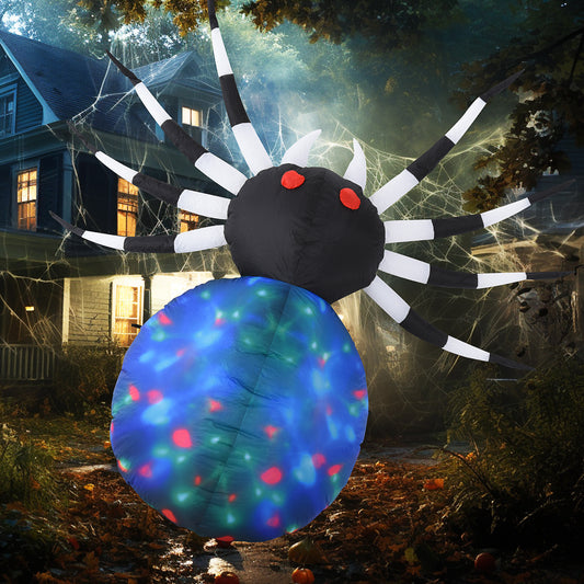 HOMCOM 5-Ft Halloween Inflatable Spider, LED Yard Decor