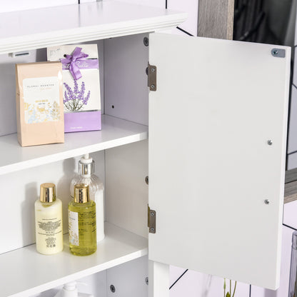 HOMCOM White Bathroom Wall Cabinet with Adjustable Shelf