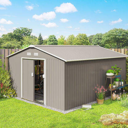 Outsunny Metal Garden Storage Shed with Double-Locking Doors