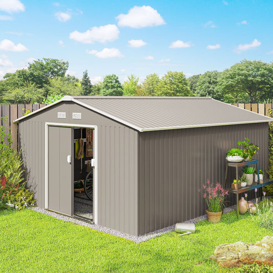 Outsunny Metal Garden Storage Shed with Double-Locking Doors